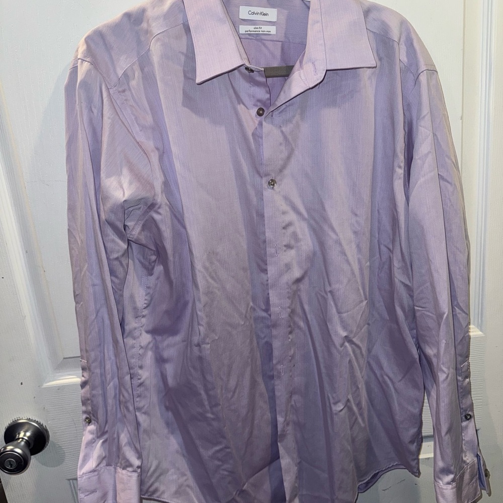 Calvin Klein Purple Dress Shirt Classic Style